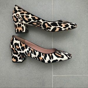 TOPSHOP JULIETTE LEOPARD BLOCK HEEL PUMPS